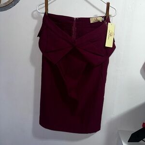 Grace Karin Deep Burgundy Pencil Skirt “Large”